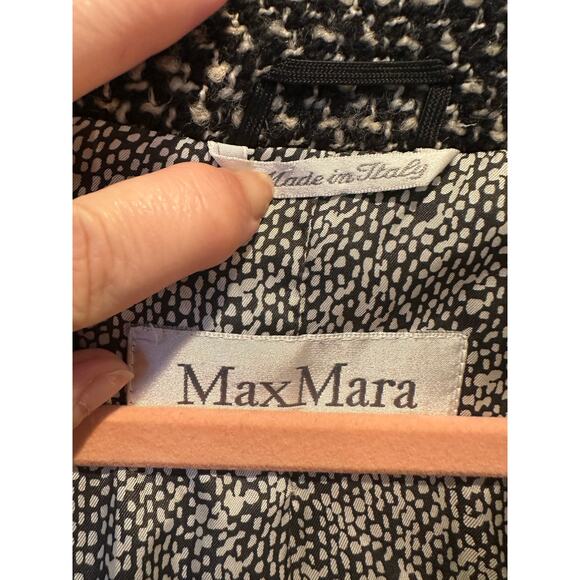 Vintage Max Mara Black Tweed Classic Blazer Jacket Size 8 - Picture 12 of 14